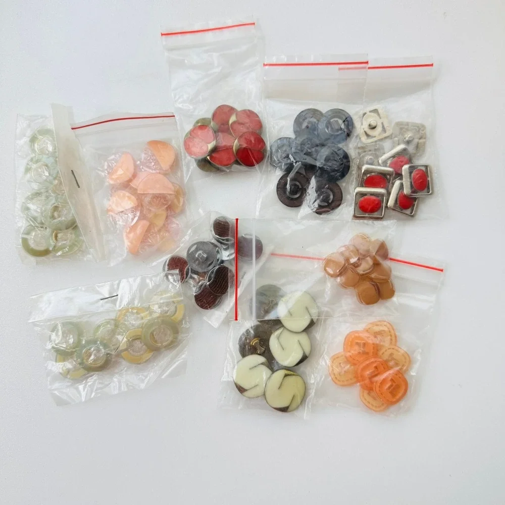 Vintage Mixed Sewing Button Lot Assorted Color Shapes Lucite Metal Resin 10 Bags